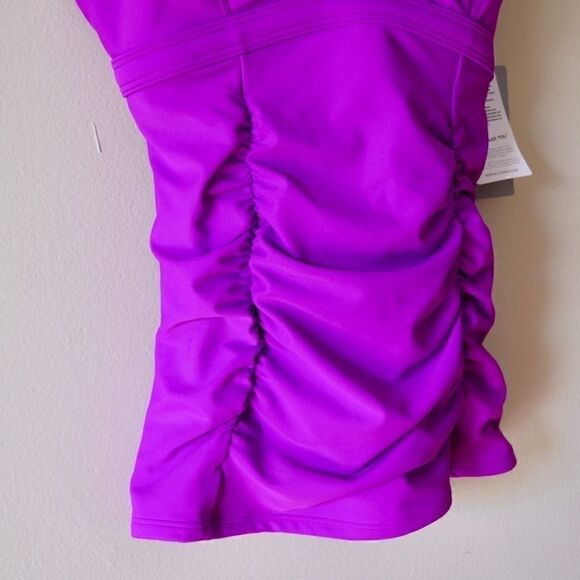 ATHLETA Smocked Tankini Top, Size 32D/DD Black NWT Retail $72 153155 - Picture 6 of 8